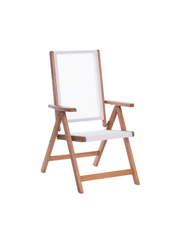 Сгъваем дървен градински стол  - бял