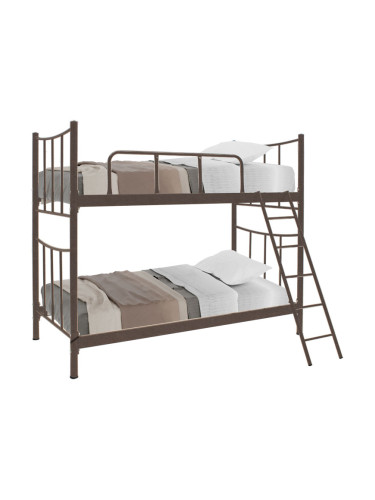 Двуетажно легло кафяв цвят