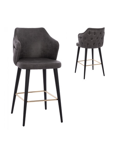 Бар стол набук сив цвят