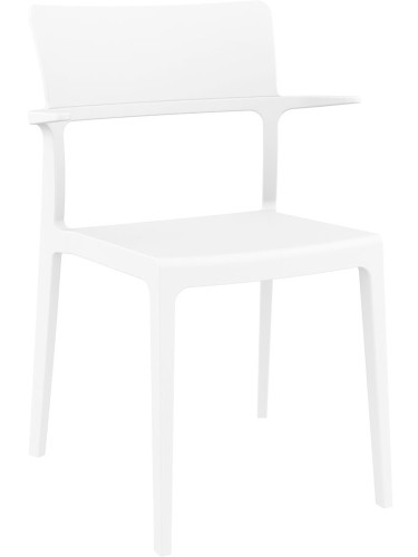 Пластмасов градински стол 58/55/84см -  полипропилен с фибро стъкло,бял