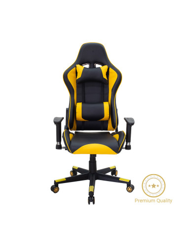 Геймърски стол цвят черен-жълт
