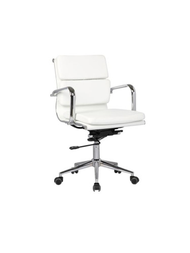 Low Back Armchair White Pu