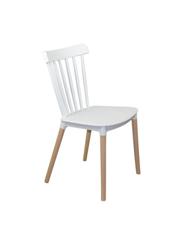 Стол цвят бял-натурал