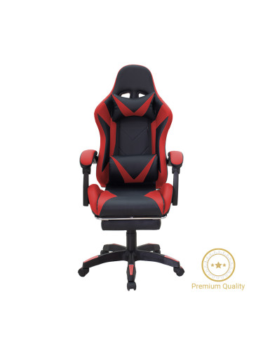 Геймърски стол цвят черен-червен