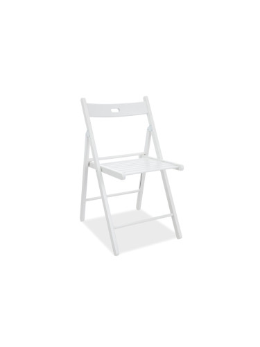 Дървен сгъваем стол - бял