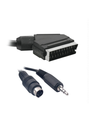 Кабел, SCART/m-SVHS male + plug 3.5 mm plug, 10m