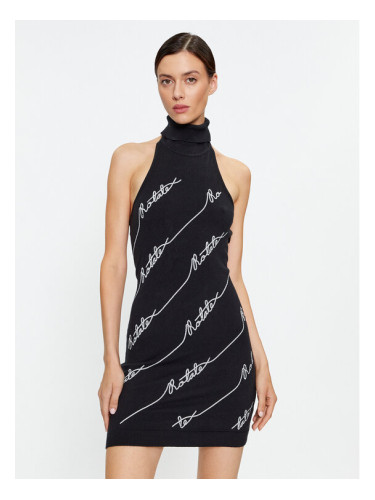 ROTATE Плетена рокля Sequin Logo 110112100 Черен Slim Fit