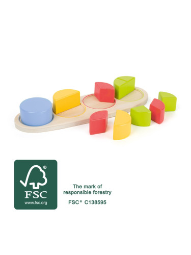 Образователна игра с дървени цветни кръгове