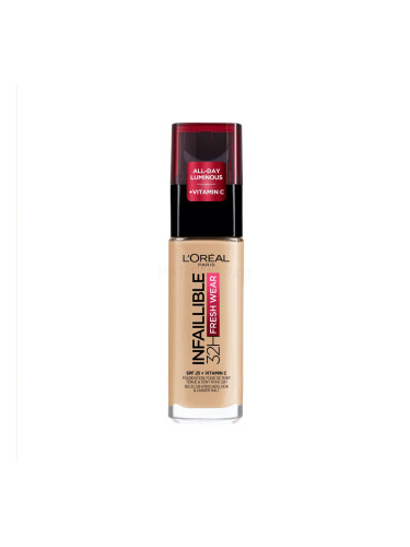 L'Oréal Paris Infaillible 32H Fresh Wear SPF25 Фон дьо тен за жени 30 ml Нюанс 100 Linen/100 Warm Undertone