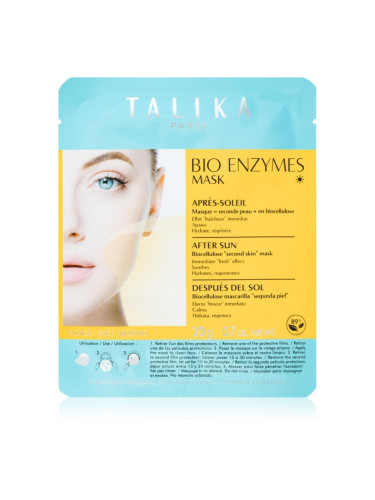 Talika Bio Enzymes Mask After Sun успокояваща платнена маска след слънчеви бани 1 бр.