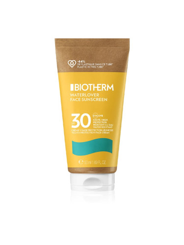 Biotherm Waterlover Face Sunscreen защитен крем за лице против стареене за нетолерантна кожа SPF 30 50 мл.