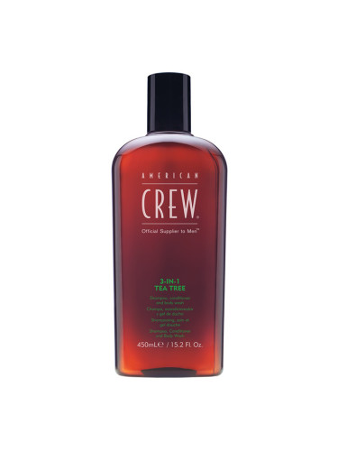 AMERICAN CREW 3-In-1 Shampoo Conditioner And Body Wash Tea Tree Шампоан за коса и тяло мъжки 450ml