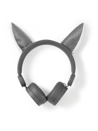 Слушалки с магнитни ушички на вълк, жак 3.5mm, 85dB, 1.2m, сиви, HPWD4000GY, NEDIS