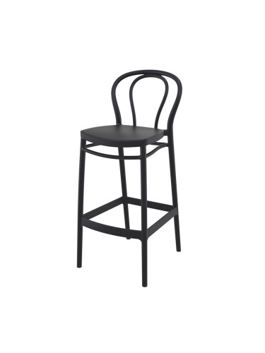 Бар стол - 45/52/106см - полипропилен с фибро стъкло,черен