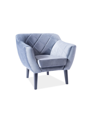 Кадифено кресло - сиво Bluvel 14