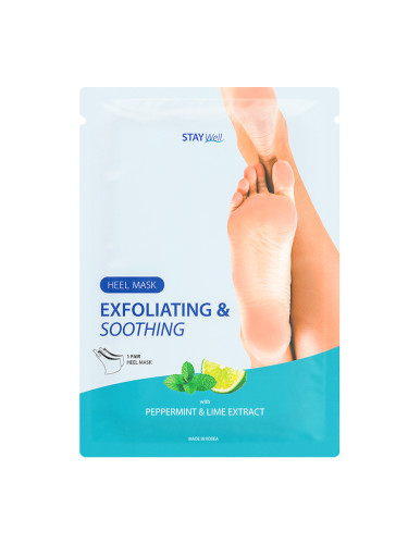 Stay Well Exfoliating & Soothing Heel Mask PEPPERMINT & LIME Маска дамски  