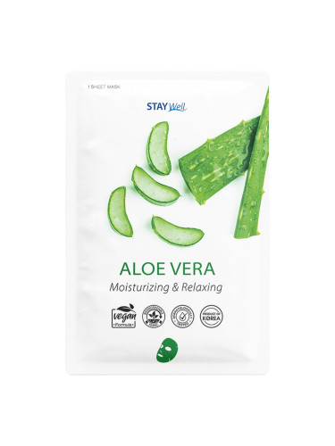 STAY Well Vegan sheet mask - ALOE Маска за лице дамски 23gr