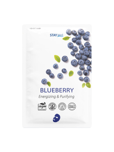 STAY Well Vegan sheet mask - BLUEBERRY Маска за лице дамски 23gr