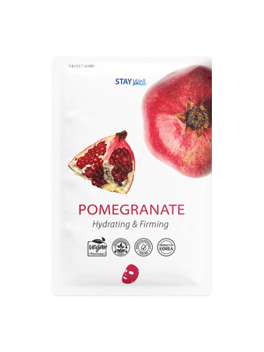 STAY Well Vegan sheet mask - POMEGRANATE Маска за лице дамски 23gr