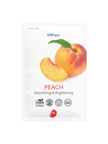 STAY Well Vegan sheet mask - PEACH Маска за лице дамски 23gr