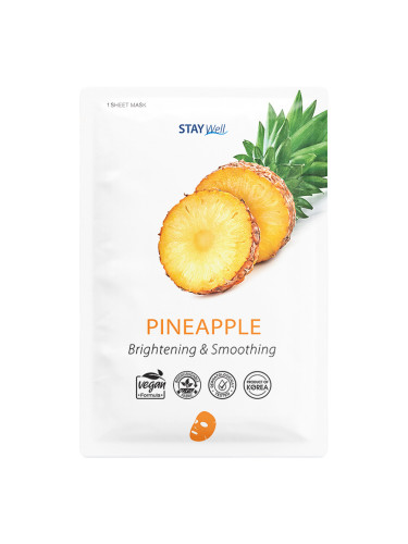 STAY Well Vegan sheet mask - PINEAPPLE Маска за лице дамски 23gr