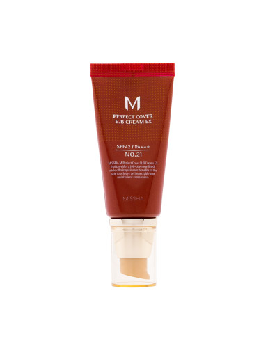 Missha M Perfect Cover BB Cream Rx [No.21] Light Beige SPF42/PA+++ 50ml Дневен крем с цвят  50ml