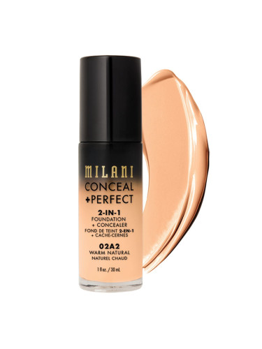 MILANI Conceal + Perfect 2-in-1 Foundation + Concealer Фон дьо тен флуид  30ml