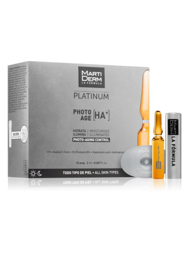 MartiDerm Platinum Photo Age HA+ серум против стареене на кожата в ампули с витамин С 10x2 мл.