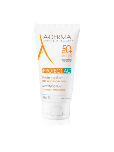 A-Derma Protect AC Mattifying Fluid матиращ флуид SPF 50+ 40 мл.