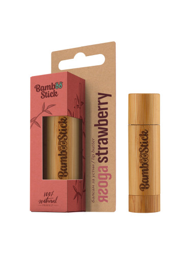 BAMBOOSTICK Strawberry Natural Care Балсам за устни унисекс 5ml