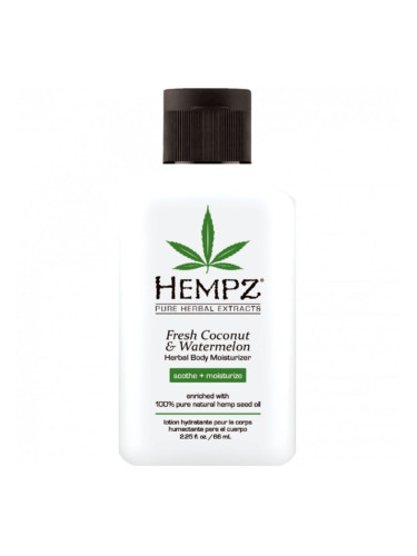 HEMPZ Fresh Coconut & Watermelon Herbal Moisturiser Mini Лосион за тяло дамски 65ml