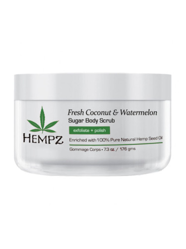 HEMPZ Fresh Coconut & Watermelon Herbal Sugar Body Scrub Ексфолиант за тяло дамски 215ml
