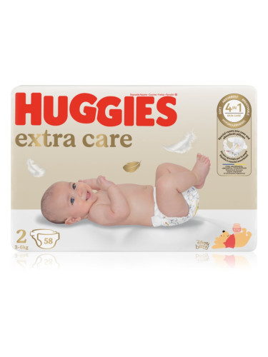 Huggies Extra Care Size 2 еднократни пелени 3-6 kg 58 бр.
