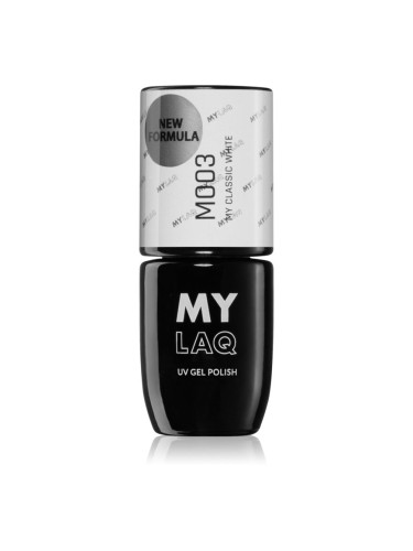 MYLAQ UV Gel Polish гел лак за нокти цвят My Classic White 5 мл.