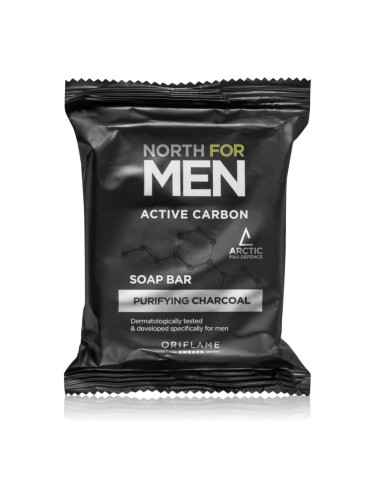 Oriflame North for Men Active Carbon почистващ твърд сапун с активен въглен 100 гр.