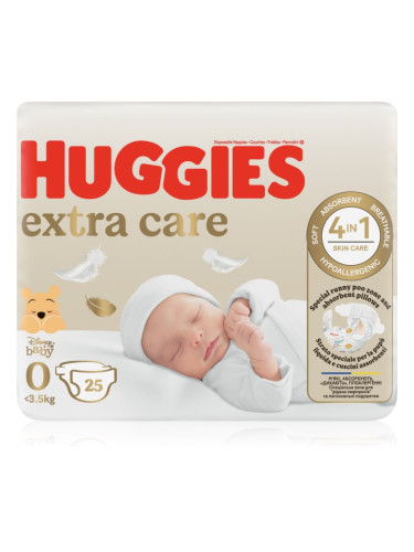 Huggies Extra Care Size 0 еднократни пелени <4 kg 25 бр.