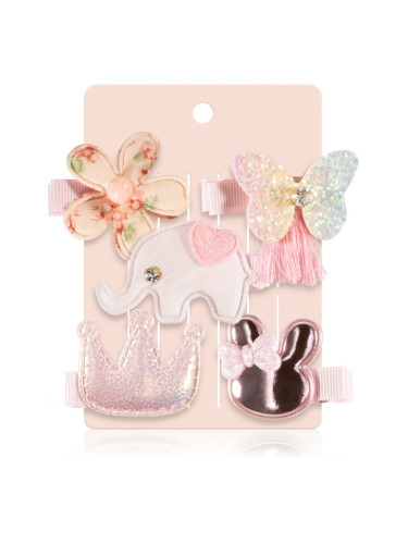 BrushArt KIDS Elephant hair clip set фиби за коса Elephant 5 бр.