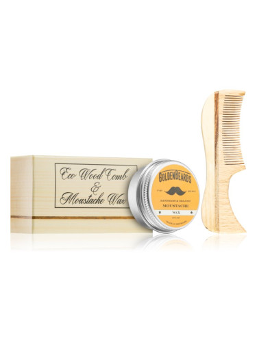 Golden Beards Eco Wood Comb 7.5cm + Moustache Wax комплект (за брадата)