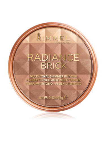 Rimmel Radiance Brick бронзираща озаряваща пудра цвят 002 Medium 12 гр.