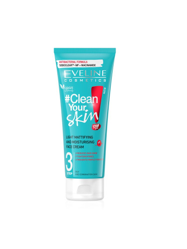 EVELINE Clean Your Skin Лек Матиращ Крем За Лице Почистващ крем дамски 75ml
