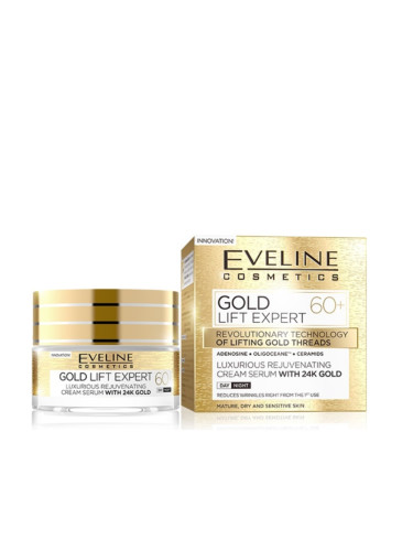 EVELINE Gold Lift Expert 60+ Дневен и Нощен Крем 24 - часов крем дамски 50ml