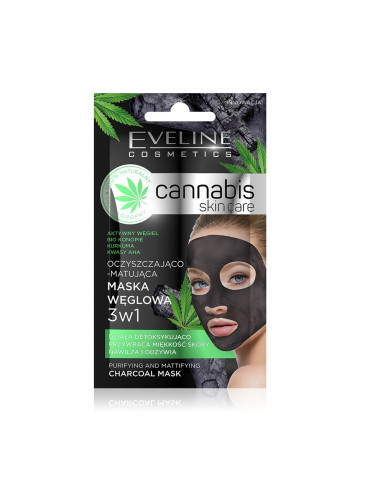 EVELINE Cannabis Skin Care 3 In 1 Маска С Активен Въглен Маска за лице дамски 7ml
