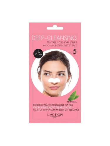 L'ACTION Tea Tree Nose Pore Strips Почистващи лепенки дамски  