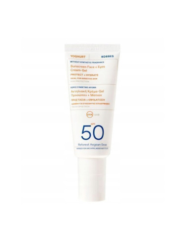 KORRES Yoghurt Sunscreen Face & Eyes Cream-Gel SPF50 Fragrance free Слънцезащитен продукт дамски 40ml