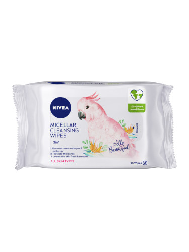 NIVEA Почистващи кърпички с мицеларна вода, 25 pcs Почистващи кърпички дамски  