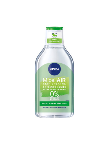 NIVEA Urban Detox Детоксикираща мицеларна вода Почистваща вода дамски 400ml