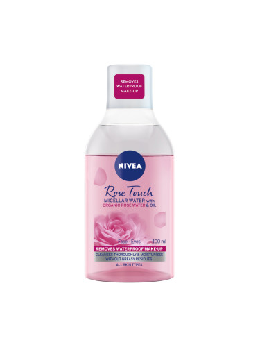 NIVEA Rose Touch Двуфазна мицеларна вода с розово масло Почистваща вода дамски 400ml