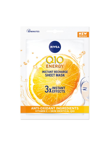 NIVEA Q10 Energy Лист маска, 1 pcs Маска за лице дамски  