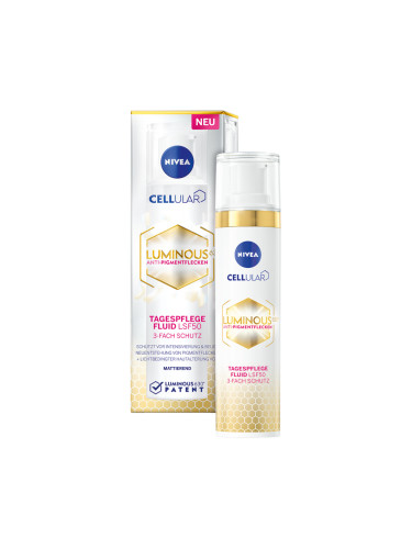 NIVEA Cellular Luminous Дневен флуид SPF 50+ Флуид за лице дамски 40ml