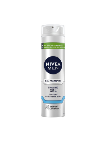 NIVEA MEN Гел за бръснене Silver Protect Гел за бръснене мъжки 200ml